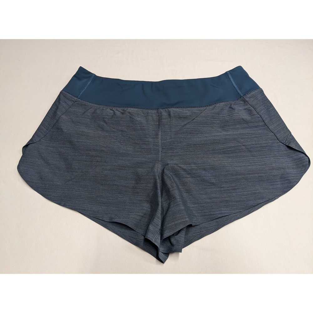 Athleta Run With It Textured 3.5" Short Blue Heather Womens Medium